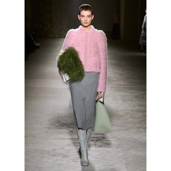 Dries Van Noten Fuzzy Tote Bag in Green - Picture 16 of 16